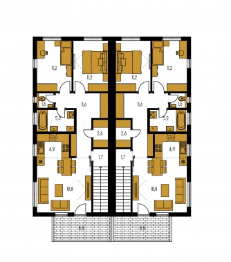 Mirror image | Floor plan of second floor - ARKADA 13 DB